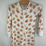 Size 18-24m: Caden Lane White/Brown Cookies Bamboo 1pc Zip PJs