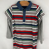 Size 12-18m: Tea White/Multi Striped Polo Romper
