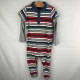 Size 12-18m: Tea White/Multi Striped Polo Romper