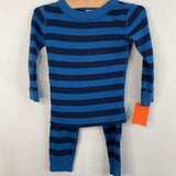 Size 2 (85): Hanna Andersson Blue Striped Organic Cotton 2pc PJs