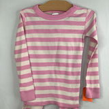 Size 4 (100): Hanna Andersson Pink/White Striped Organic Cotton 2pc PJs
