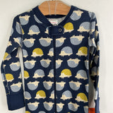 Size 2 (85): Hanna Andersson Blue/Yellow Hedgehogs Organic Cotton 1pc Zip-Up Footy PJs
