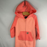 Size 12m: Carhartt Two Tone Bright Orange Hooded Romper REDUCED