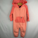 Size 12m: Carhartt Two Tone Bright Orange Hooded Romper REDUCED