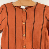 Size 3: Zara Orange Striped Shorty Romper