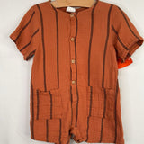 Size 3: Zara Orange Striped Shorty Romper