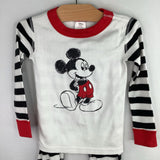 Size 3 (90): Hanna Andersson Black/White/Red Mickey Mouse Organic Cotton 2pc PJs