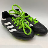 Size 11: Adidas Black/White/Green Lace-Up Soccer Cleats