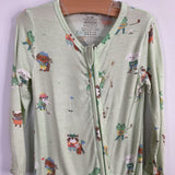 Size 12-18m: Angel Dear Green/Multi Golf Buddies Bamboo 1pcv Zip-Up PJs