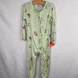 Size 12-18m: Angel Dear Green/Multi Golf Buddies Bamboo 1pcv Zip-Up PJs