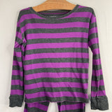 Size 8: Purple/Grey Striped 2pc PJs