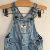 Size 18-24m: OshKosh Light Wash/Multi Floral Accent Snap-Up Overalls