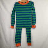Size 5 (110): Hanna Andersson Blue/Green Striped Organic Cotton 2pc PJs