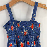 Size 6-7 (120): Hanna Andersson Navy/Red Star Sparklers Tank Dress