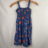 Size 6-7 (120): Hanna Andersson Navy/Red Star Sparklers Tank Dress