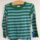 Size 4 (100): Hanna Andersson Blue/Green Striped Organic Cotton 2pc PJs