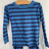 Size 6-7 (120): Hanna Andersson Red/Navy Striped Organic Cotton 2pc PJs REDUCED