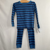 Size 6-7 (120): Hanna Andersson Red/Navy Striped Organic Cotton 2pc PJs REDUCED