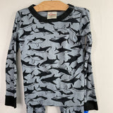 Size 5 (110): Hanna Andersson Blue Sharks Organic Cotton 2pc PJs