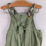 Size 3-4: Throwing Tiny Fits Green Front-Tie Denim Overalls