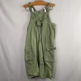 Size 3-4: Throwing Tiny Fits Green Front-Tie Denim Overalls