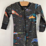 Size 18-24m (80): Hanna Andersson Black/Colorful Space Organic Cotton 1pc Zip PJs