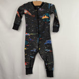 Size 18-24m (80): Hanna Andersson Black/Colorful Space Organic Cotton 1pc Zip PJs