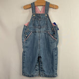 Size NB: Gap Light Wash/Plaid Trim Denim Overalls