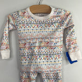 Size 2: Joy Street White/Rainbow Print 2pc PJs