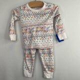 Size 2: Joy Street White/Rainbow Print 2pc PJs