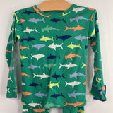 Size 4: Gap Green/Colorful Sharks 2pc PJs