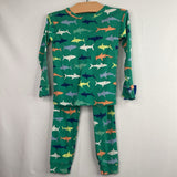 Size 4: Gap Green/Colorful Sharks 2pc PJs