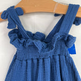Size 18-24m: Dot Blue Strappy Gauze Bubble Romper