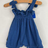 Size 18-24m: Dot Blue Strappy Gauze Bubble Romper