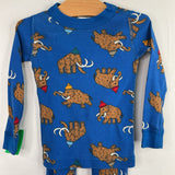 Size 2 (85): Hanna Andersson 2pc Blue/Brown Cool Wooly Mammoths Organic Cotton 2pc Pjs