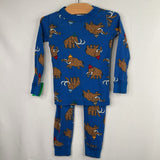 Size 2 (85): Hanna Andersson 2pc Blue/Brown Cool Wooly Mammoths Organic Cotton 2pc Pjs