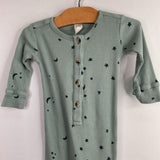 Size 18m: Kate Quinn Green Stars Waffle Knit Snap Romper