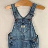Size 2: OshKosh Blue/Pink Hearts Denim Overalls