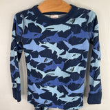 Size 4 (100): Hanna Andersson Blue Sharks Organic Cotton 2pc PJs