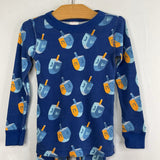 Size 4 (100): Hanna Andersson Blue/Yellow Dreidels 2pc Holiday PJs