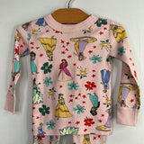 Size 2 (85): Hanna Andersson Pink/Colorful Disney Princesses Organic Cotton 2pc PJs