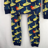 Size 8 (130): Hanna Andersson Blue/Yellow Submarine Sleeve 2pc PJs
