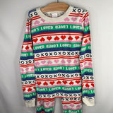 Size 10 (140): Hanna Andersson White/Multi X's & O's Organic Cotton 2pc PJs