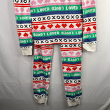 Size 10 (140): Hanna Andersson White/Multi X's & O's Organic Cotton 2pc PJs
