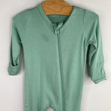 Size 0-3m: Kyte Green Bamboo 1pc Zip PJs