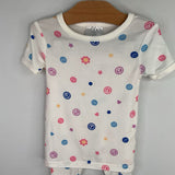 Size 12m: Tres Beau et Bells White/Colorful Peace & Happiness 2pc PJs
