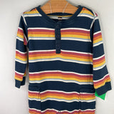 Size 12-18m: Tea Blue/Multi Striped Snap Romper