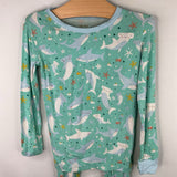 Size 4: Little Sleepies Blue/Multi Sharks Bamboo 2pc PJs