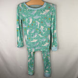Size 4: Little Sleepies Blue/Multi Sharks Bamboo 2pc PJs