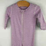 Size 3-6m: Primary Purple/White Striped 1pc Footy PJs